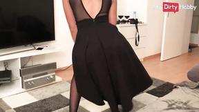 ”MyDirtyHobby - Lia_Leone Treats Her Customer Like A King By Performing A Striptease & Riding His Coc”