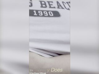 MILF braless in public flashing