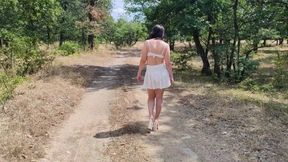 Slave Tih Is Punished to Show His Naked Pussy on the Highway