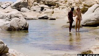 BLACKED Strong ebony man fucks blonde tourist on the beach