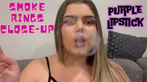 Purple Lipstick Smoke Rings Close-Up