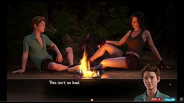 Treasure of Nadia [PornPlay Hentai game] Ep.55 femdom face sitting on the beach at night