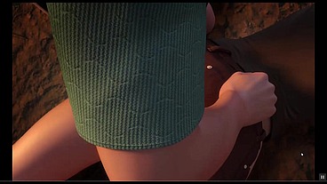 Treasure of Nadia [PornPlay Hentai game] Ep.55 femdom face sitting on the beach at night