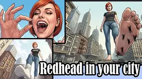 [STORY] Redhead Mega Giantess Goddess Takes a Walk Through Your Tiny City