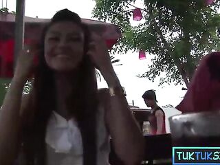 Real amateur Oriental mother I'd like to fuck smooth talked into taken a TukTuk with foreigners