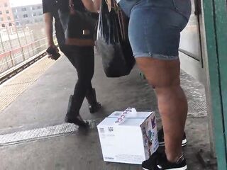 Monster Black Candid Booty in Jean Shorts