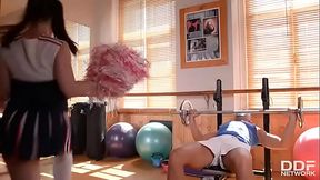 Cheerleader Boot Camp - Hot Babes Get Their Cunnies Filled