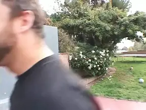 Three white dudes gang bang lusty black chick after tennis match