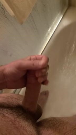 Amateur homemade hot cock jerk and cum in the shower