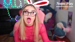 Bunny girl's anal session - Annie May May public show