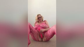 Annabels Pink Fishnet Bodystocking