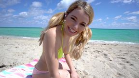 Abby Adams wants to get fucked on the public beach