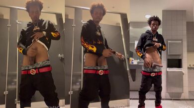 Teen almost get Caught busting a big nut in the public bathroom FOLLOW MY IG -_YEAHITZRELL