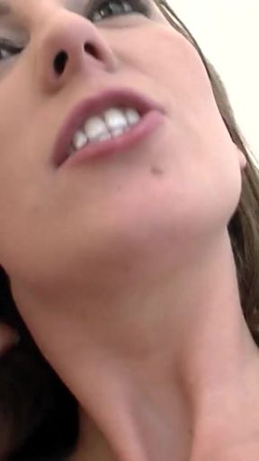 Emotional moment from "Mature lesbians make love extremely tender with pussy and tits licking and a huge dildo stuck in the"