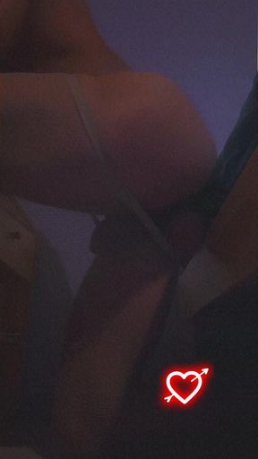 Deep pushing the hole in front of a real dick
