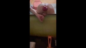 Masturbating a Cock and a Protruding Prolapse