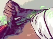 Comic cartoon and real dick Dl guy jack off quickie after sex second nut bbc stroke cum