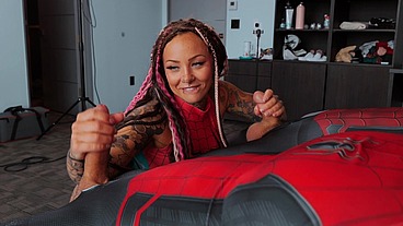 TWO SPIDERMAN VS. TATTOOED BABE MANDI CAT