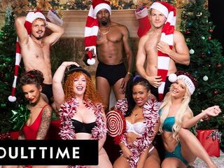 ADULT TIME - EAGER CHRISTMAS FUCKFEST! With Lauren Phillips, Kira Noir, Kenna James, and April Olsen