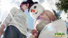 ”Public Handjobs Brandi de Lafey Strokes A Snowman”