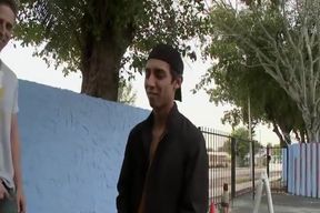 Two exhibitionists fuck in public