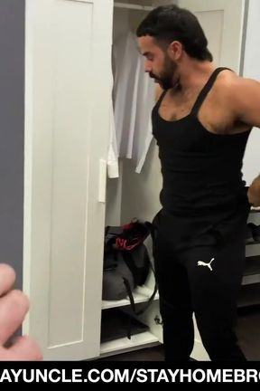 Muscular guy in leather fucked in the ass