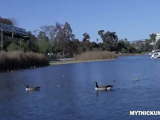 Swan Boat Slut Seduces the Rental Guy and Gets Face Fucked