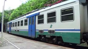 Crazy girl suck a cock and get fucked on the railway