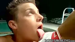 Ayden James In Twink Ass Fucked After Poolside Smoking