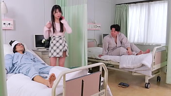 Part 2: My girlfriend came to visit me in the bed next to me and she was my type, so I started sexually harassing her through the curtain and she got turned on!? Her boyfriend was in the hospital and couldn'_t move, so I gave him a load of creampies!