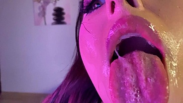 Smoking and playing with cum on my face