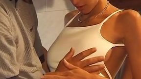 Beautiful curvy German babe takes it hard and loves cum on her shaved pussy