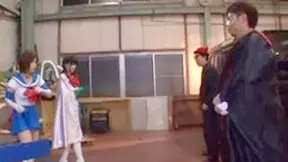 Hot Japanese Superheroines Pleasure Naughty Villain Together