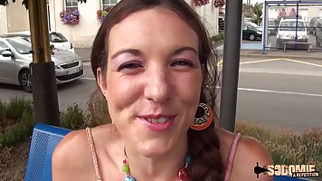 Margot likes to do naughty stuff like sucking a big, black dick in the forest