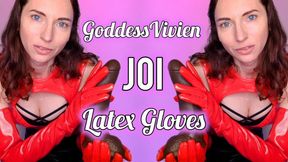 LATEX GLOVES JOI CUM COUNTDOWN Goddess Vivien Vee encourages you to stroke and cum PVC tease Girl Next Door