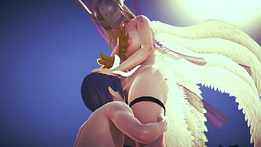 Eating Angewomon Pussy - Digimon Hentai Parody