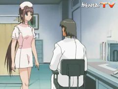 Sexy hentai nurse gets fucked by her doctor on his sex table