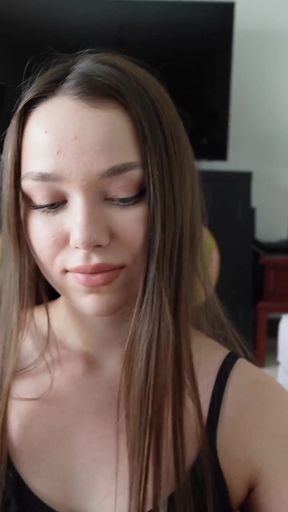 Stunning moment from &quot;Stepsister is on the phone and wants to suck her boyfriend&#039;s dick, but stepbrother gave her mouth first.&quot;