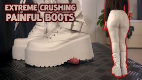 Friend&#039;s Sister Crushing Cock and Balls in Giant Platform Boots - Trample, Shoejob, CBT, Trampling, Bootjob