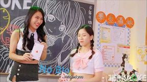 Jerkaoke Petite Asian Caught Sucking Her Classmates Dick During Class