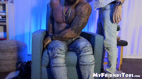 Muscular Maximus got into an intense foot tickling torment by a bushy guy