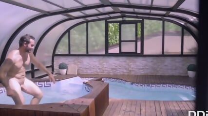 Spanish Latina babe pool fuck