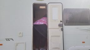 SSBBW Vs Tiny caravan door