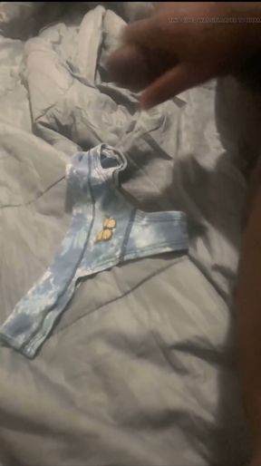 SOMEONE LEAVE PANTIES ON STAIRWAY FOR STRANGERS TO CUM ON THEM