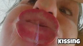 Glass Table Kissing POV – Deformed Face Kisses & Tongue Licks from Below"