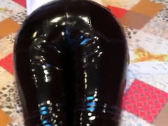 Squeezingmy  ass in shiny vinyl pants