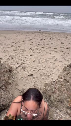 Marley Bee Sucks Dick at Ocean Beach in San Francisco