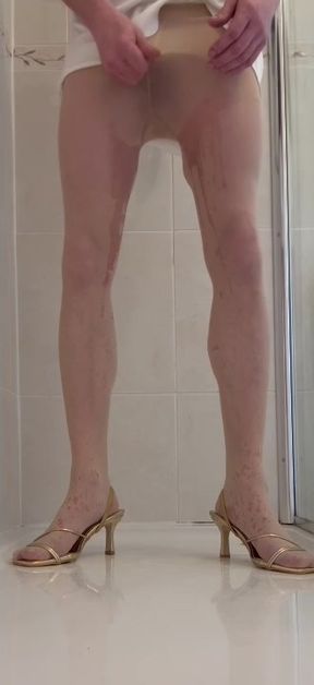 prostate_play - pee and cum in pantyhose