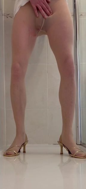 prostate_play - pee and cum in pantyhose