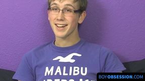 Jockstrap and glasses twink Tommie Reed's hot solo stroking